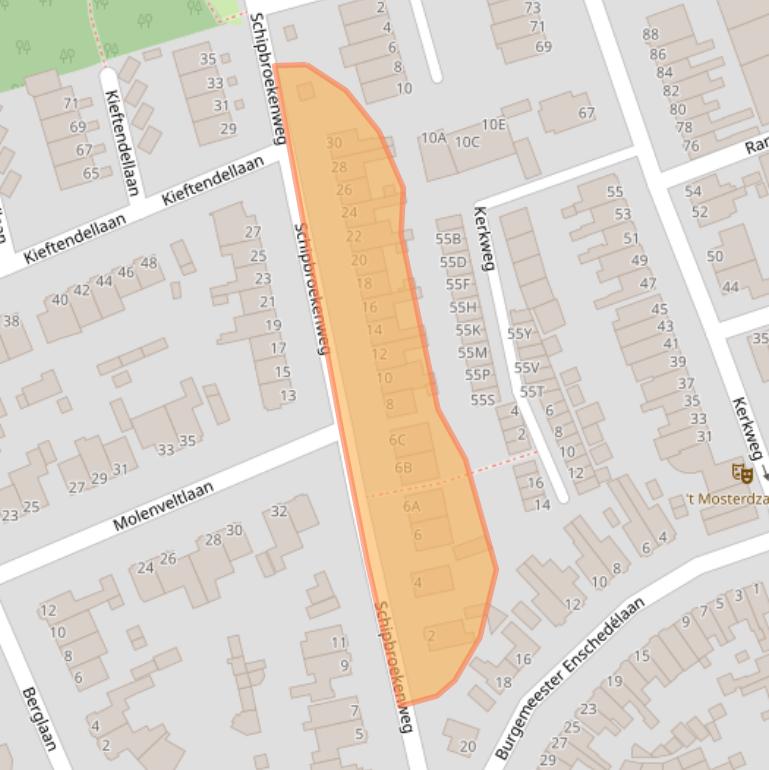 Kaart van postcodegebied 2071BZ.