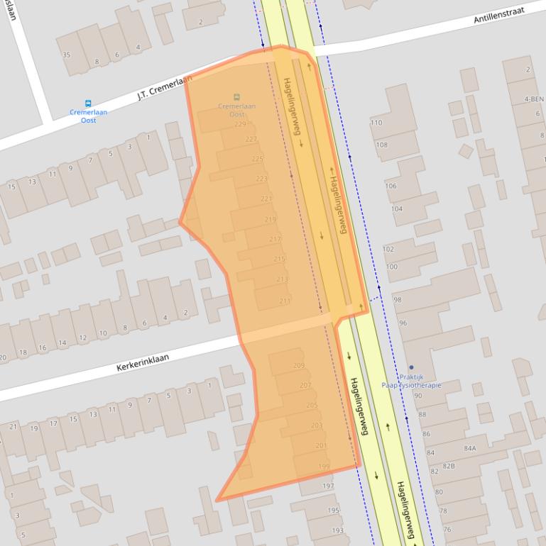 Kaart van postcodegebied 2071CE.