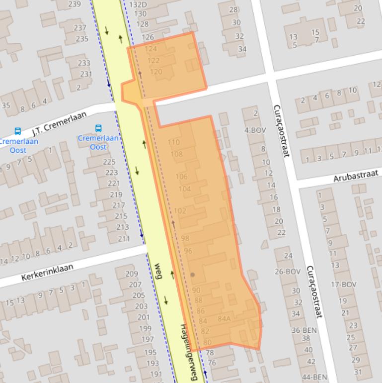 Kaart van postcodegebied 2071CL.