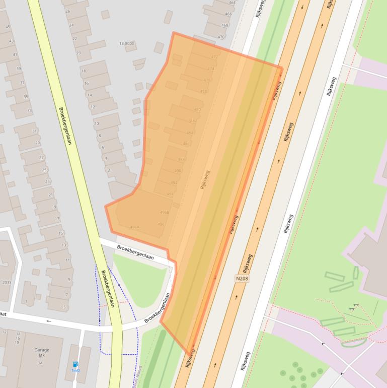 Kaart van postcodegebied 2071CW.