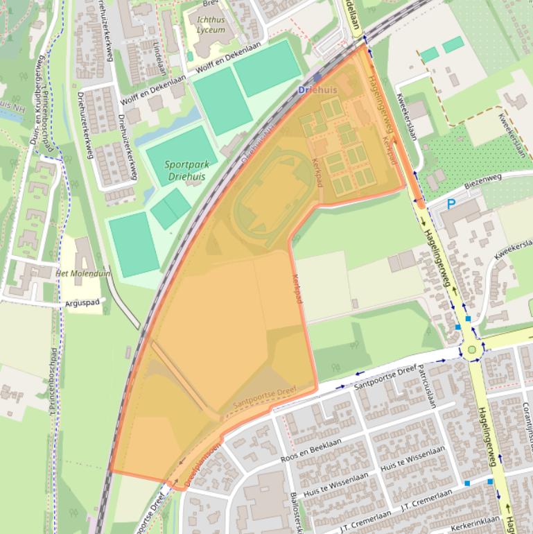 Kaart van postcodegebied 2071CX.
