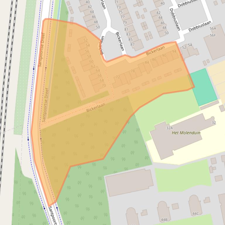 Kaart van postcodegebied 2071DD.