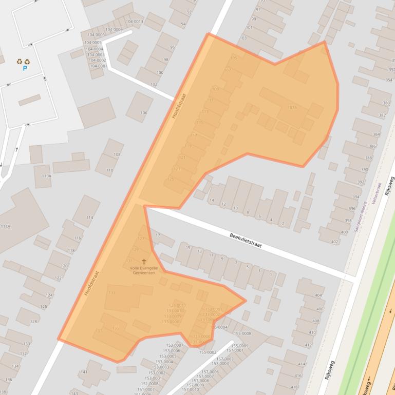 Kaart van postcodegebied 2071ED.