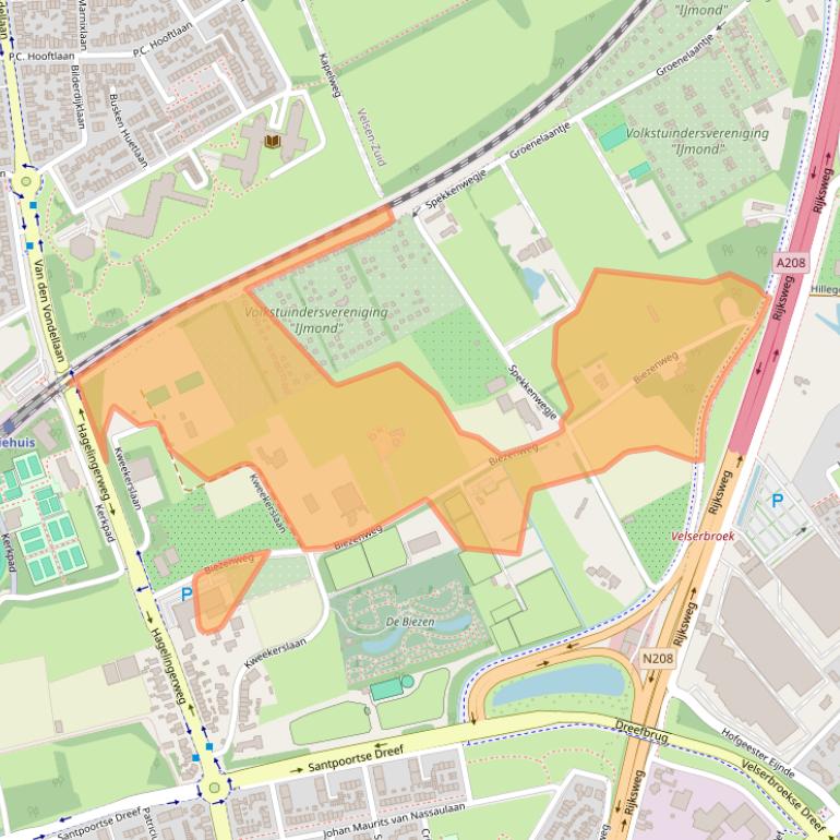 Kaart van postcodegebied 2071KB.