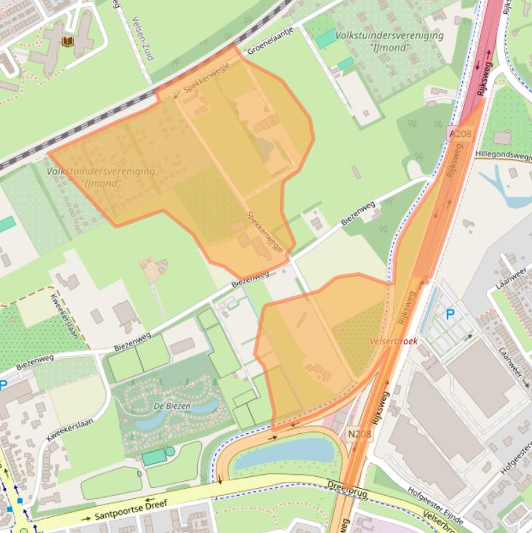 Kaart van postcodegebied 2071KC.