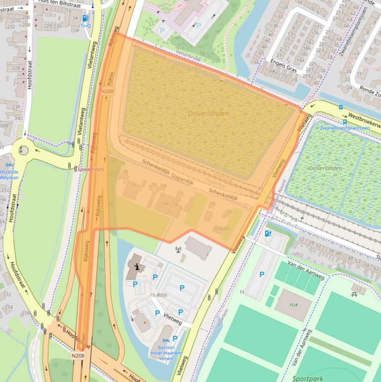 Kaart van postcodegebied 2071KS.