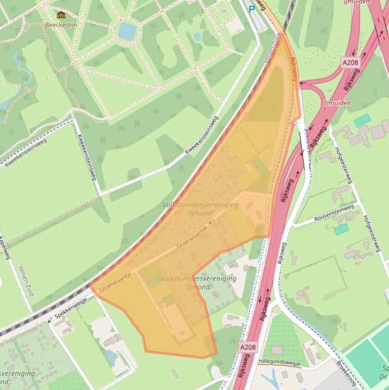 Kaart van postcodegebied 2071KT.