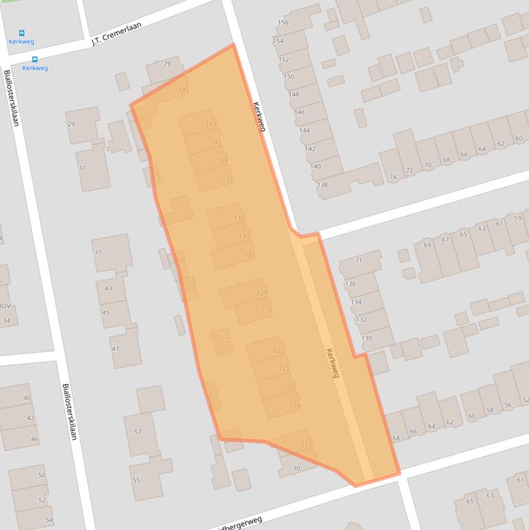 Kaart van postcodegebied 2071ND.