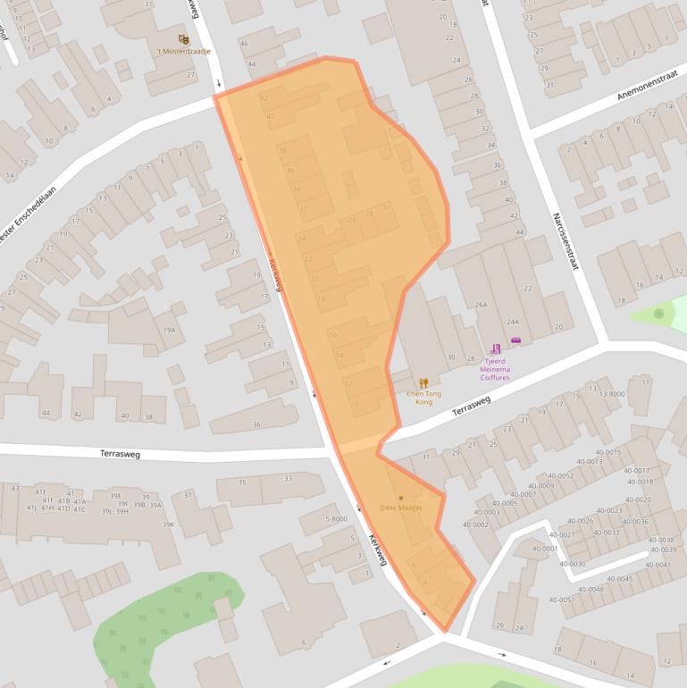 Kaart van postcodegebied 2071NE.