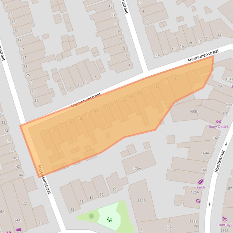 Kaart van postcodegebied 2071NR.