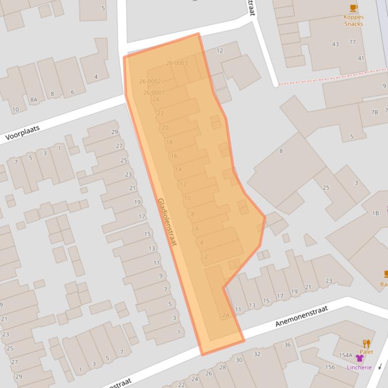 Kaart van postcodegebied 2071NT.