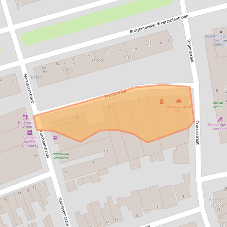 Kaart van postcodegebied 2071NV.