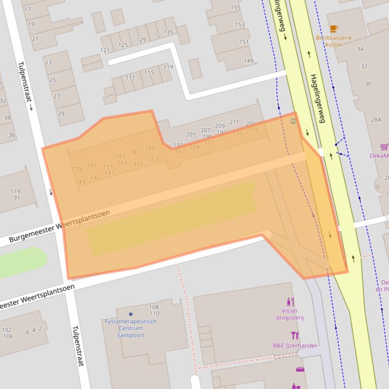 Kaart van postcodegebied 2071PE.