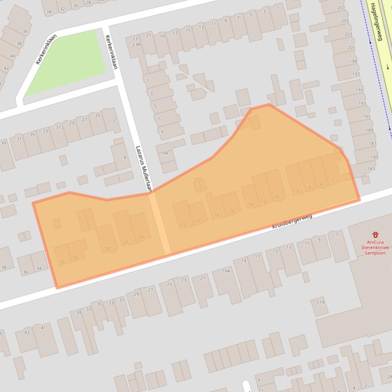 Kaart van postcodegebied 2071RD.