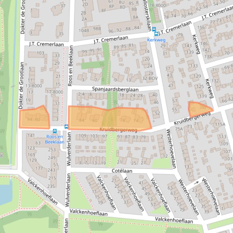 Kaart van postcodegebied 2071RG.