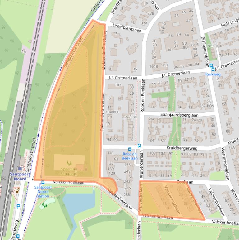 Kaart van postcodegebied 2071RR.