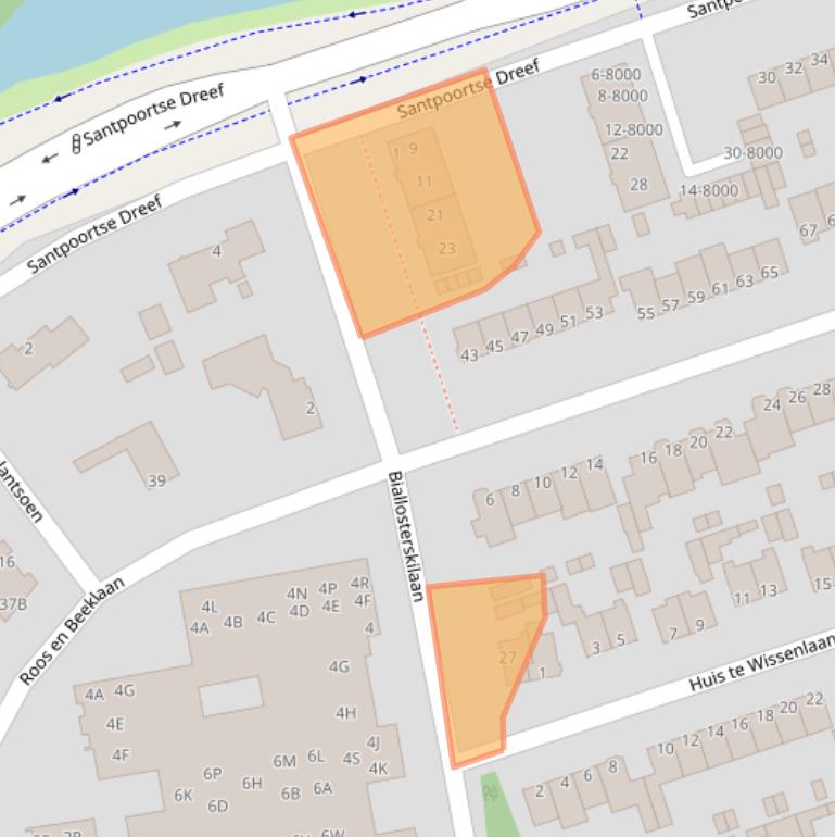 Kaart van postcodegebied 2071SE.