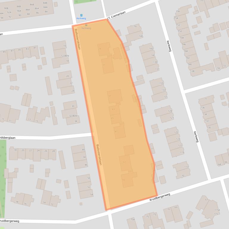 Kaart van postcodegebied 2071SG.