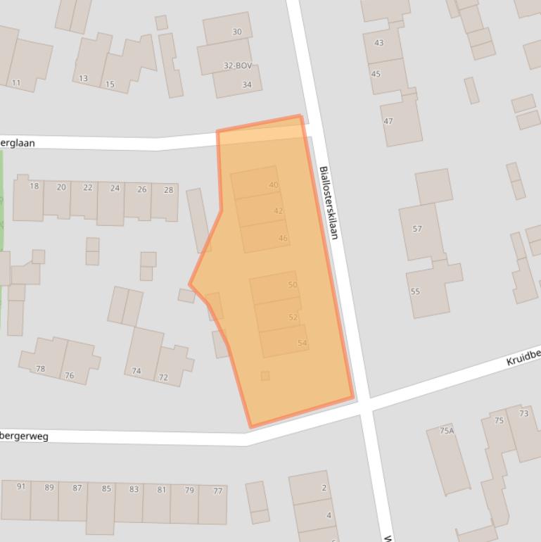 Kaart van postcodegebied 2071SJ.