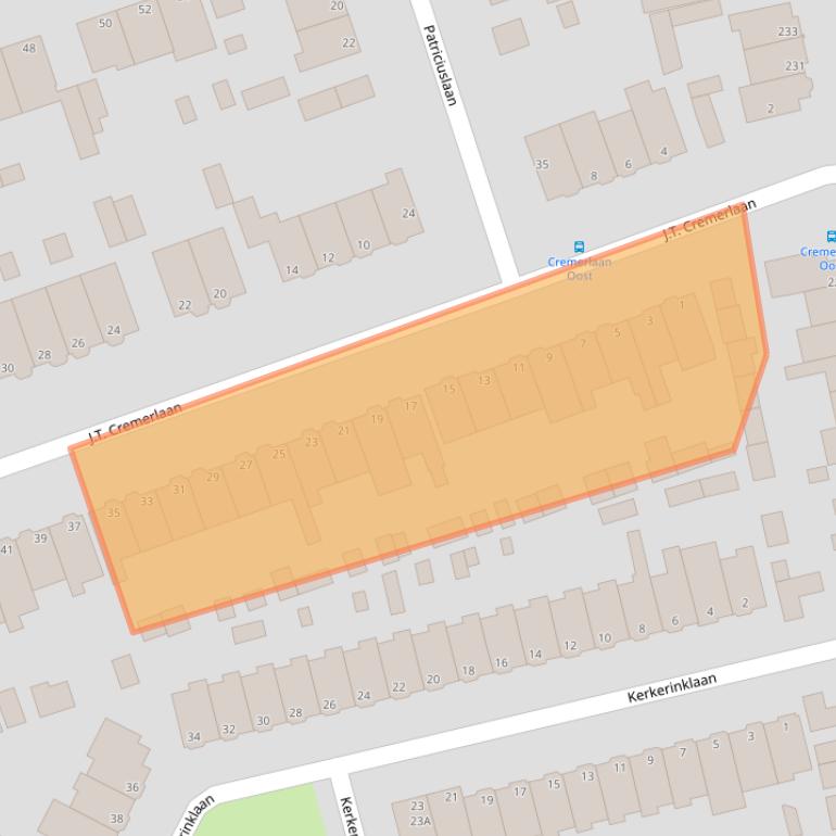 Kaart van postcodegebied 2071SK.