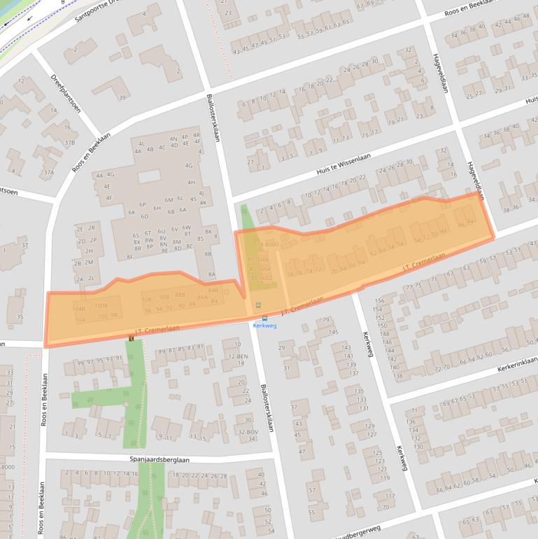 Kaart van postcodegebied 2071SP.