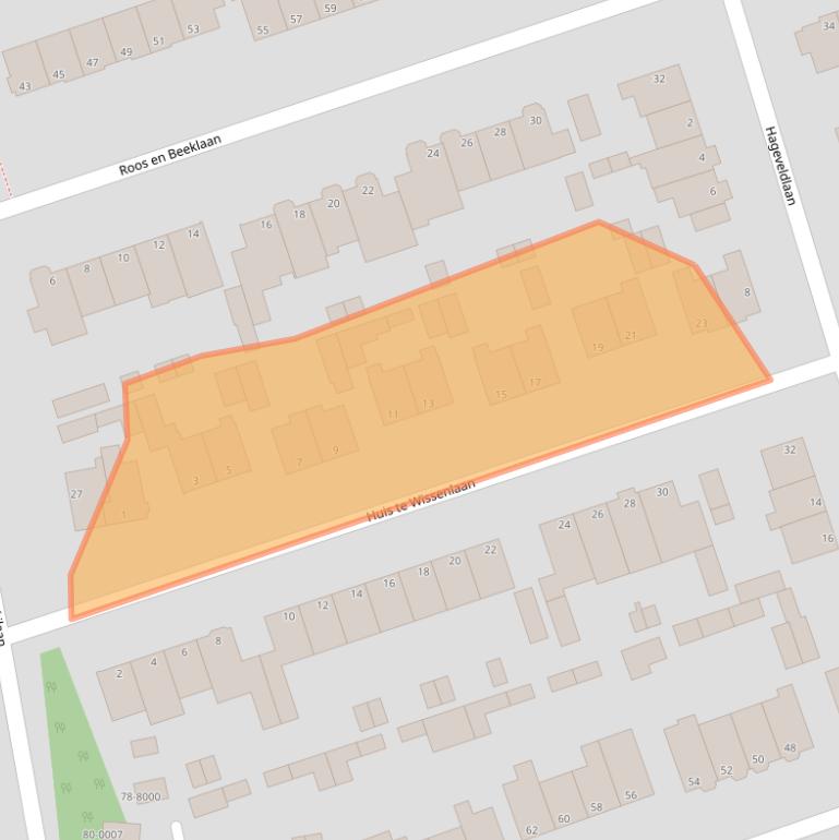 Kaart van postcodegebied 2071SR.