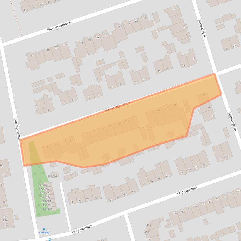 Kaart van postcodegebied 2071SV.