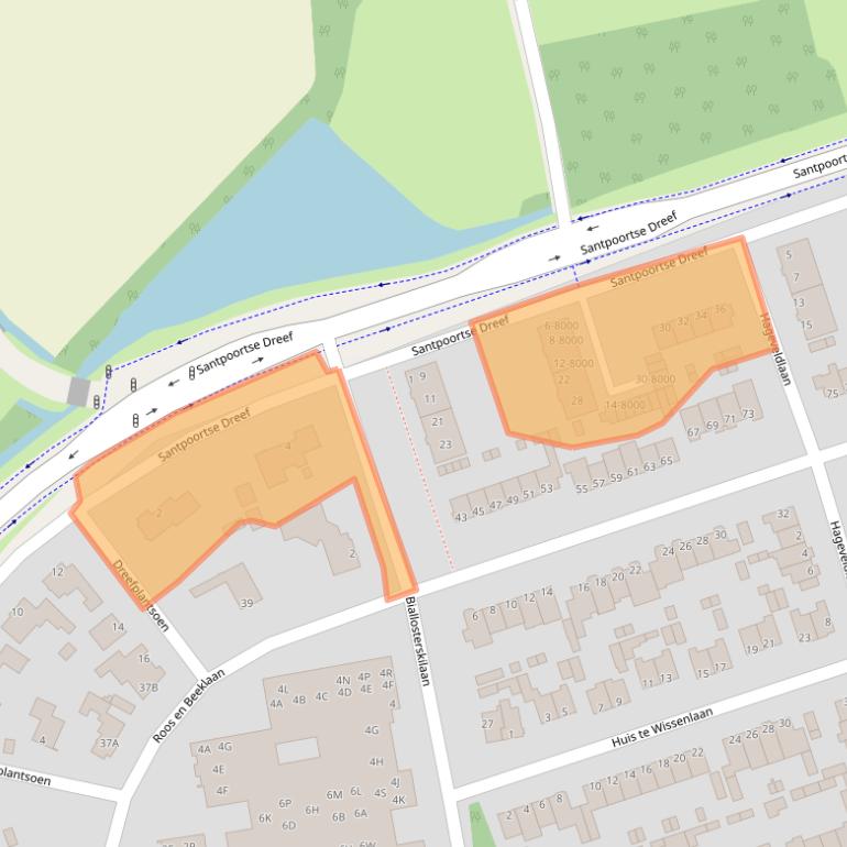 Kaart van postcodegebied 2071TM.