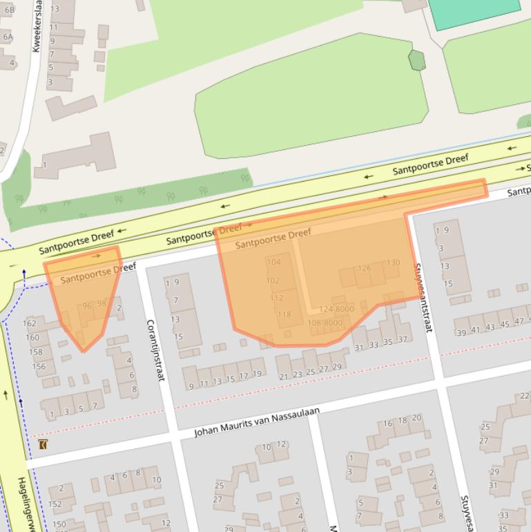 Kaart van postcodegebied 2071TR.