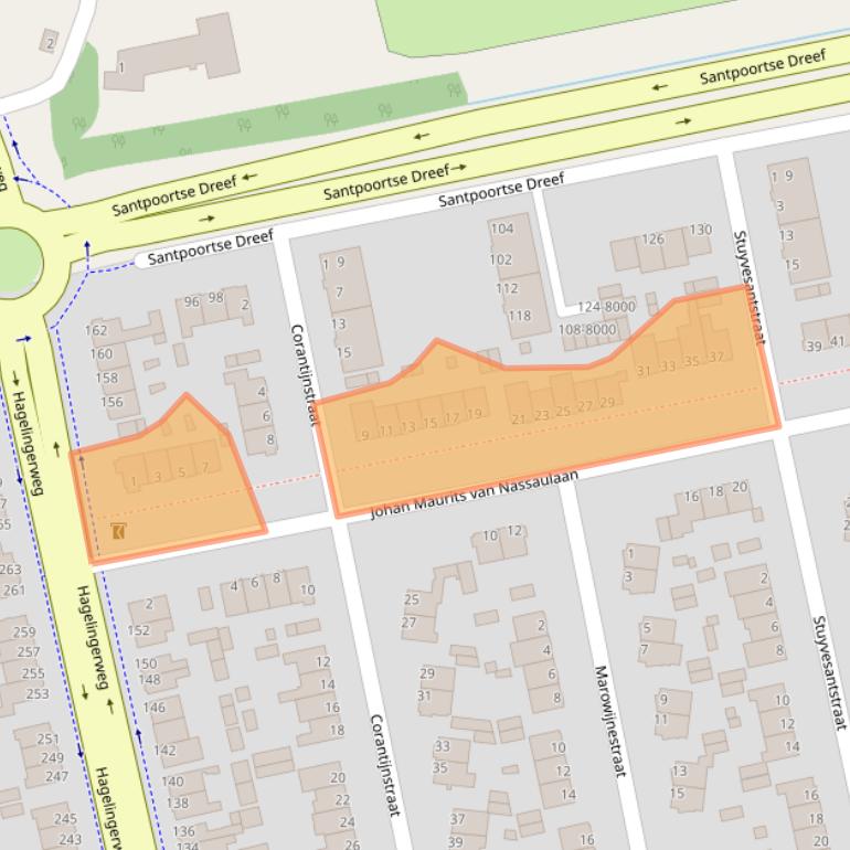 Kaart van postcodegebied 2071VA.