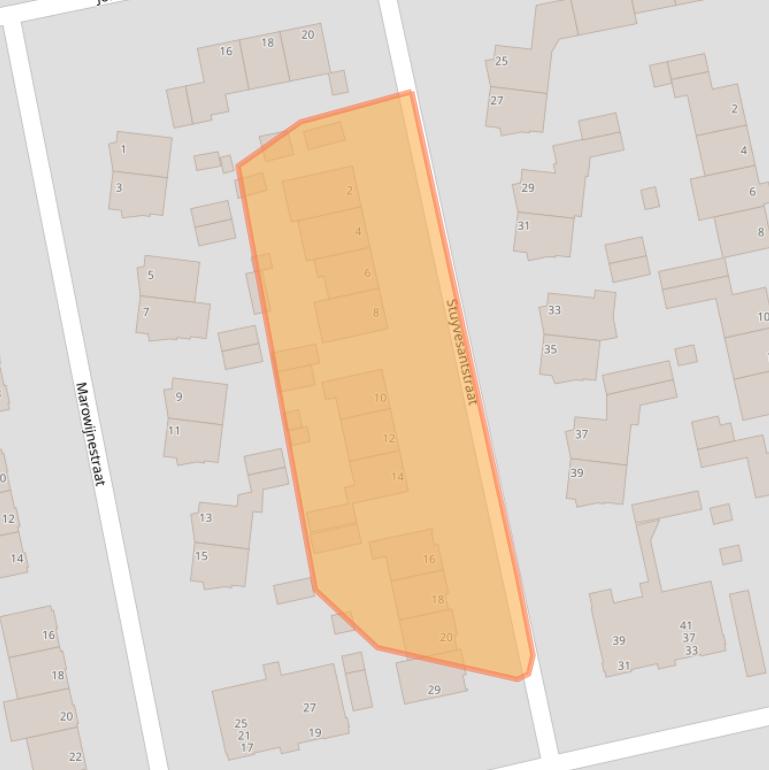 Kaart van postcodegebied 2071VJ.