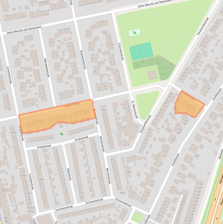 Kaart van postcodegebied 2071VM.