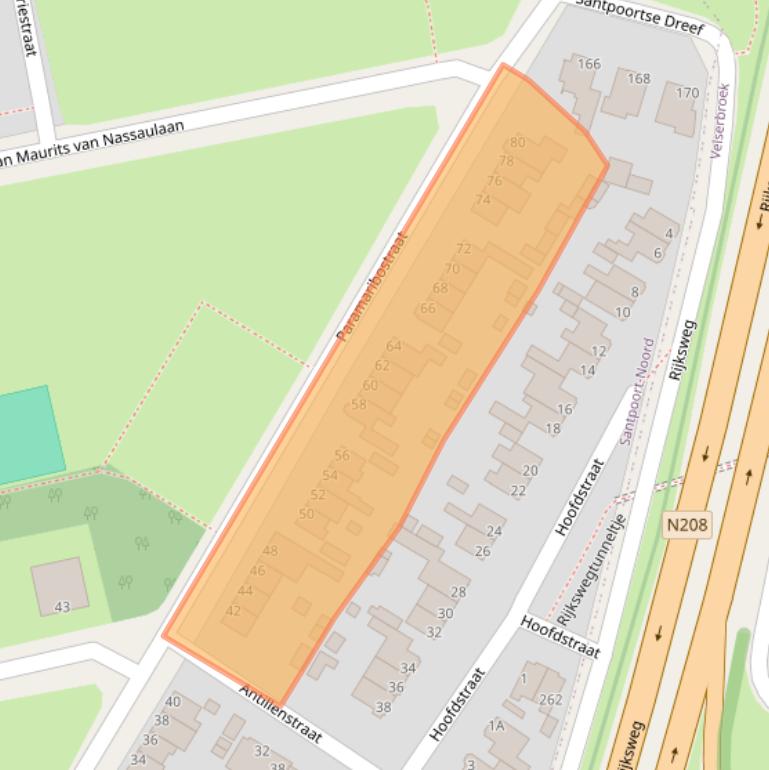 Kaart van postcodegebied 2071VR.