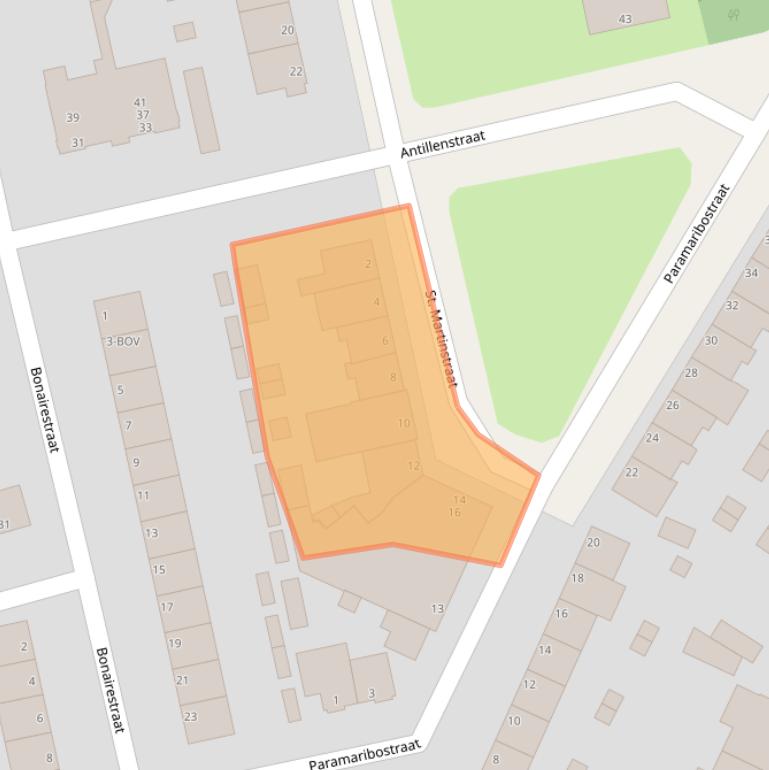 Kaart van postcodegebied 2071VS.