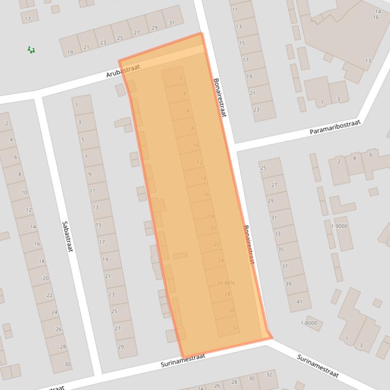 Kaart van postcodegebied 2071XB.