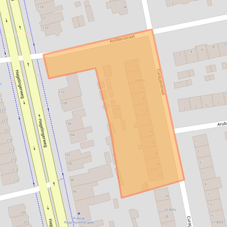 Kaart van postcodegebied 2071XH.