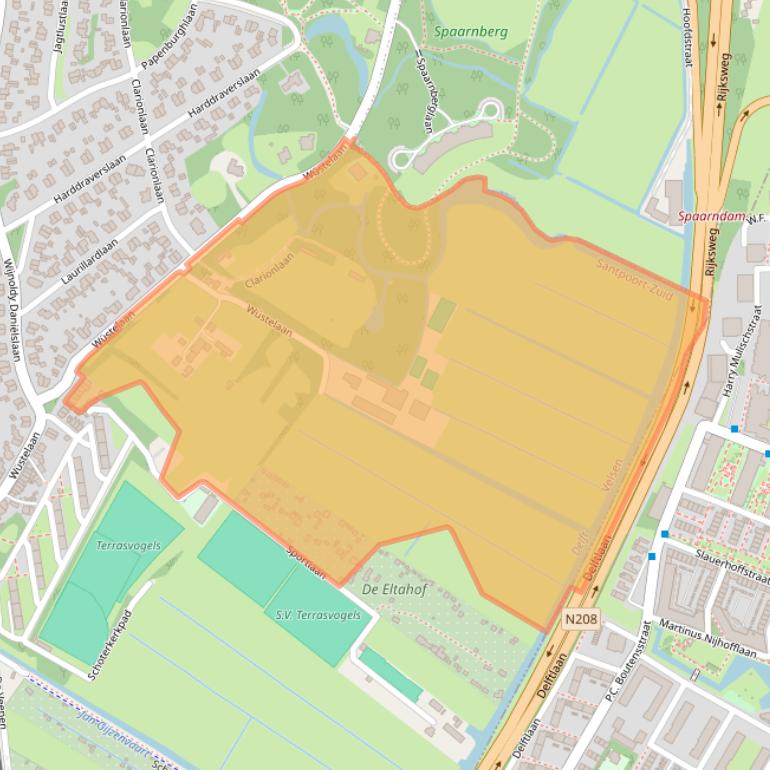 Kaart van postcodegebied 2082AD.