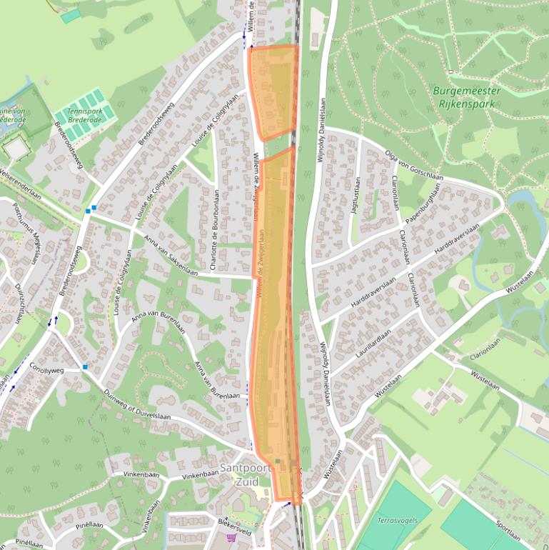 Kaart van postcodegebied 2082BB.