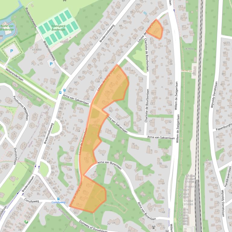 Kaart van postcodegebied 2082BM.