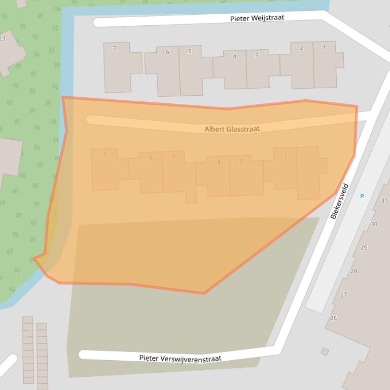 Kaart van postcodegebied 2082EC.