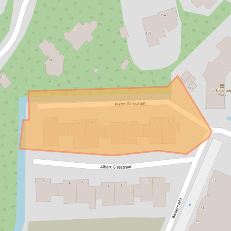 Kaart van postcodegebied 2082ED.