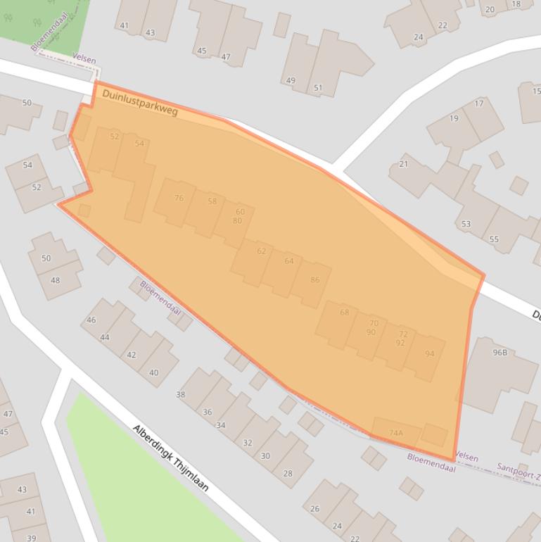 Kaart van postcodegebied 2082EE.