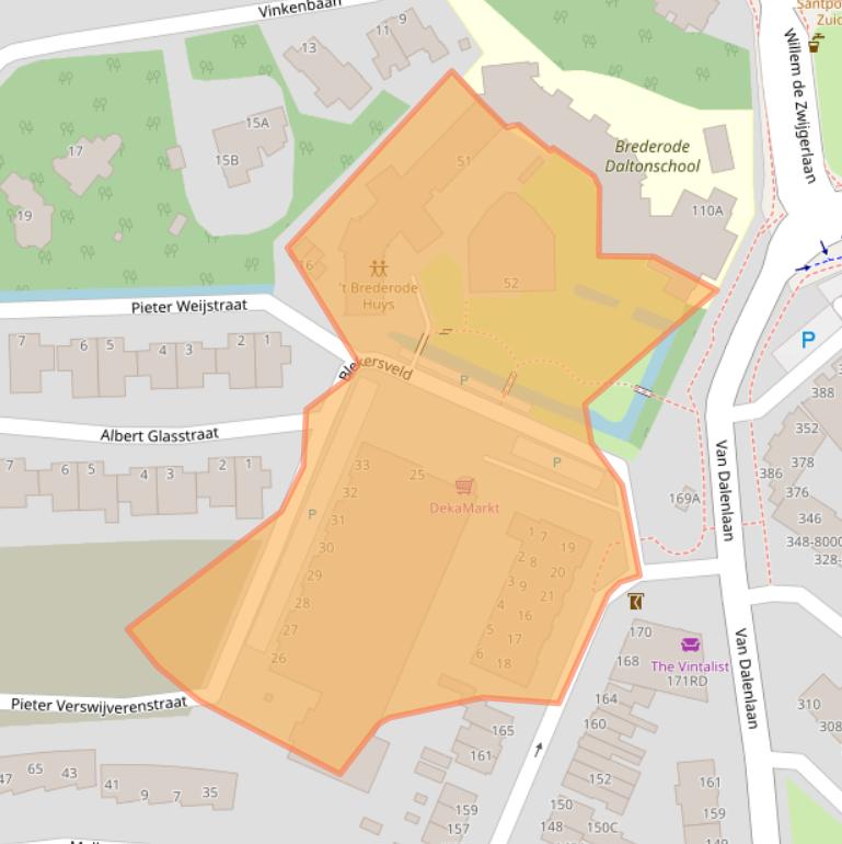 Kaart van postcodegebied 2082EK.