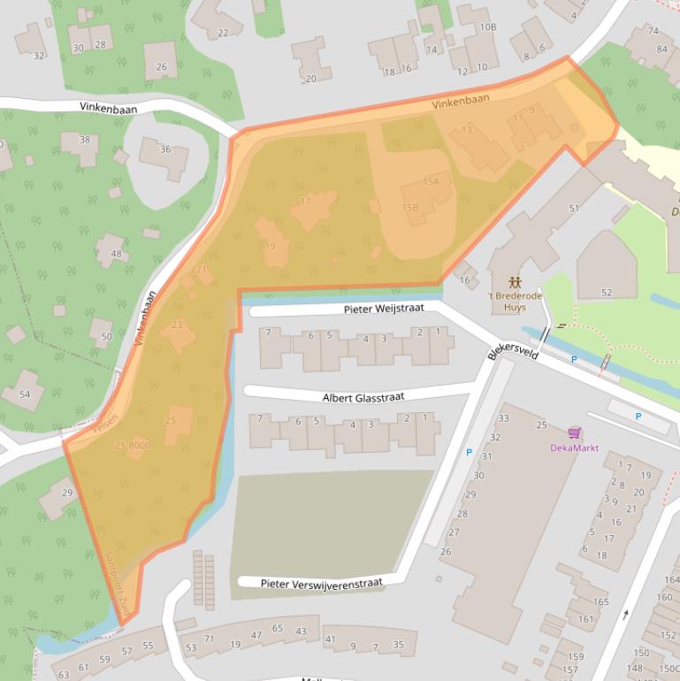 Kaart van postcodegebied 2082EN.