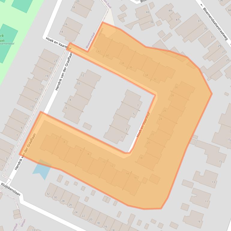 Kaart van postcodegebied 2082EW.