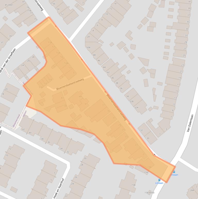 Kaart van postcodegebied 2082GB.