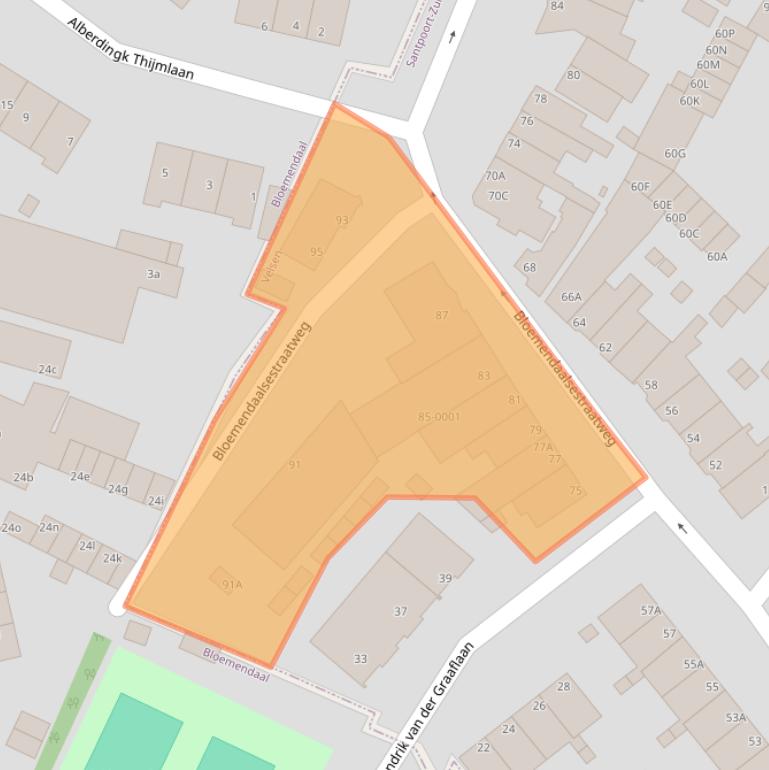 Kaart van postcodegebied 2082GC.