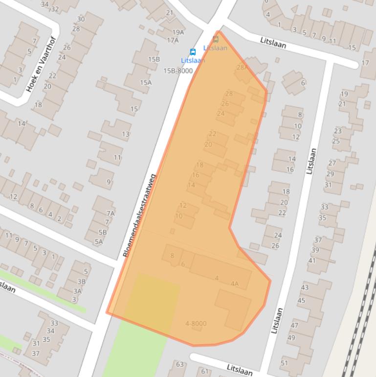 Kaart van postcodegebied 2082GG.