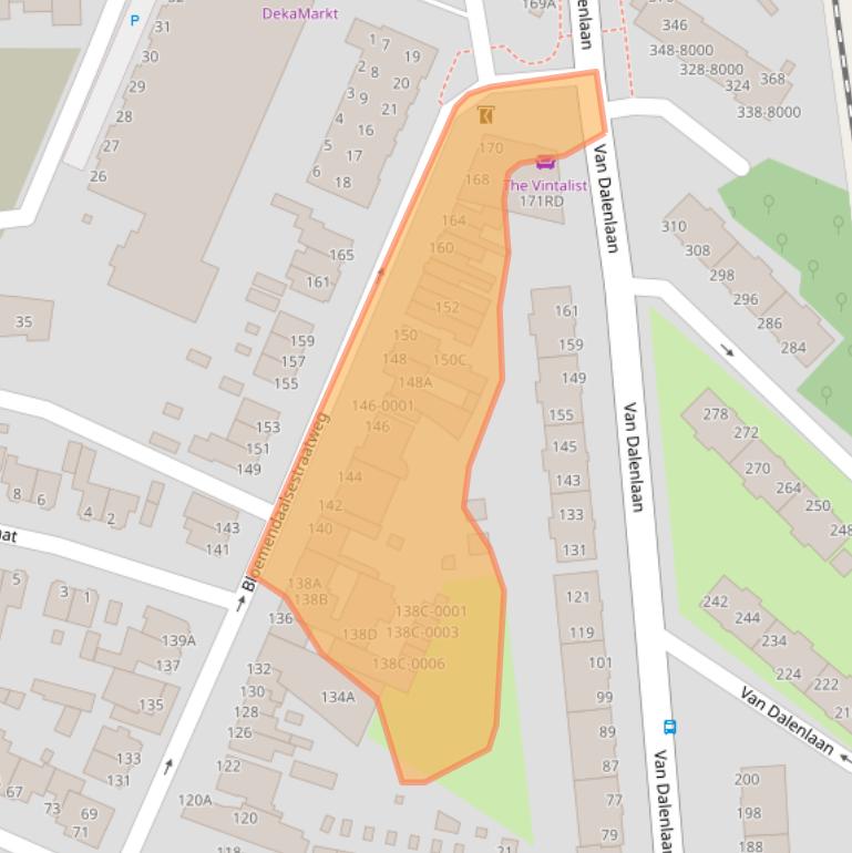 Kaart van postcodegebied 2082GL.