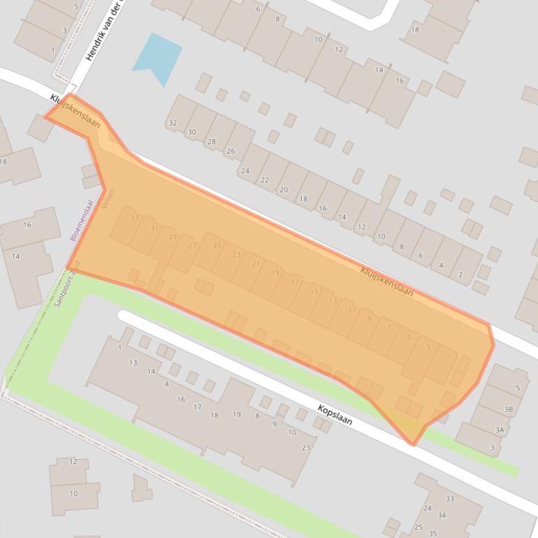 Kaart van postcodegebied 2082GT.
